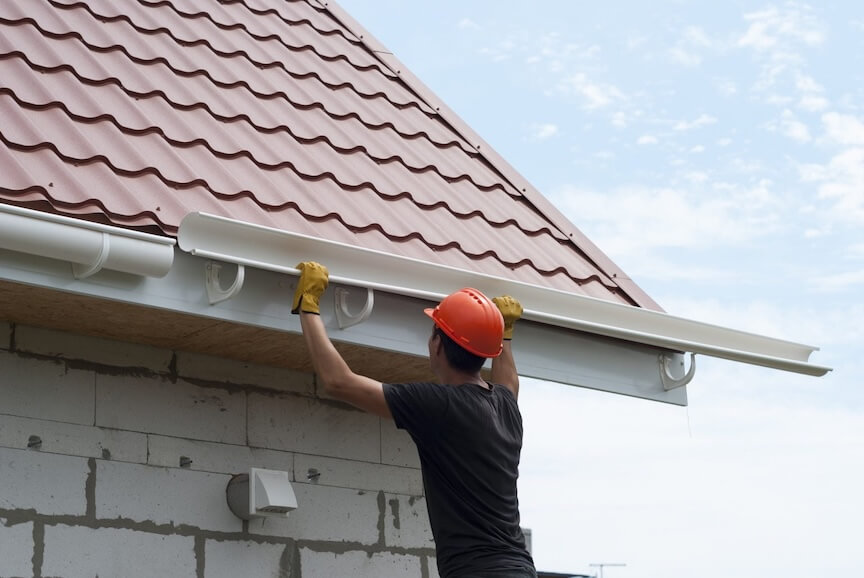Damaged gutter showing common wear and tear issues