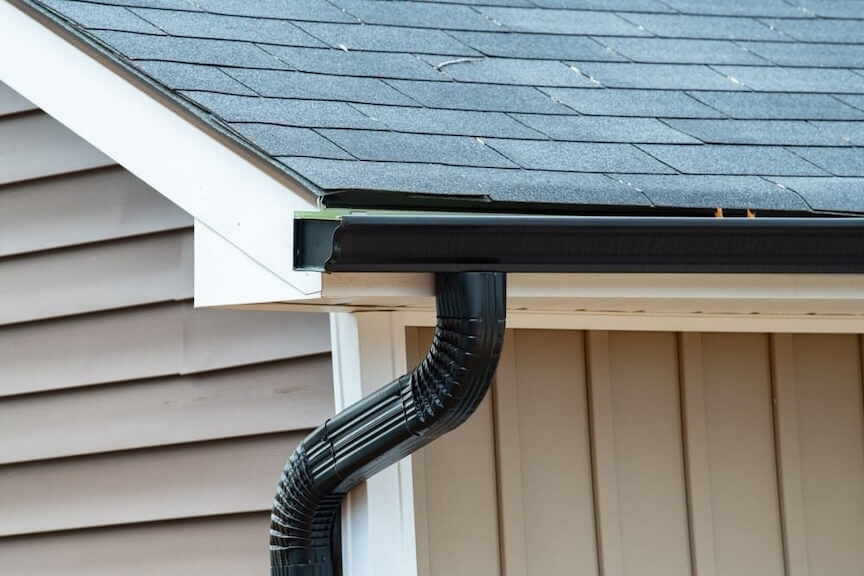 An image of a gutter with an effective downspout