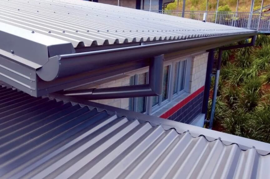 Three different gutter types specifically designed for metal roof installation